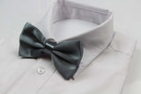 Mens Grey Solid Plain Colour Bow Tie