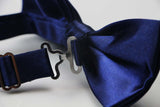 Mens Midnight Blue Solid Plain Colour Bow Tie