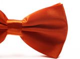 Mens Orange Solid Plain Colour Bow Tie