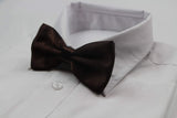 Mens Brown Solid Plain Colour Bow Tie