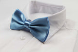 Mens Light Blue Solid Plain Colour Bow Tie