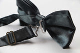Mens Charcoal Solid Plain Colour Bow Tie