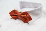 Mens Orange Diamond Shaped Checkered Bow Tie