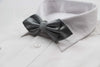 Mens Dark Silver Diamond Shaped Checkered Bow Tie
