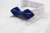 Mens Blue Diamond Shaped Checkered Bow Tie