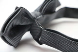 Mens Gunmetal Diamond Shaped Checkered Bow Tie