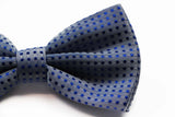 Mens Light Blue Polka Dot Patterned Bow Tie