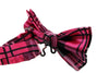 Mens Pink Tarten Plaid Patterned Bow Tie