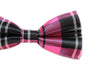 Mens Pink Tarten Plaid Patterned Bow Tie