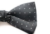 Mens Black & Silver Star Polka Dot Patterned Bow Tie