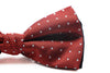 Mens Red, Silver & Black Star Polka Dot Patterned Bow Tie