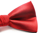 Mens Red Elegant Horizontal Stripe Patterned Bow Tie