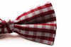 Mens Red, White & Pink Plaid Patterned Tinsel Bow Tie