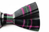Mens Black & White Colourful Stripe Patterned Bow Tie