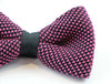 Mens Pink & Black Cross-Hatched Knitted Bow Tie