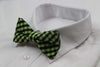 Mens Green & Black Checkered Cotton Bow Tie