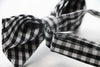 Mens Black & White Checkered Cotton Bow Tie