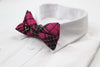 Mens Pink Tarten Patterned Bow Tie With Tinsel