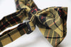 Mens Gold Tarten Patterned Bow Tie With Tinsel