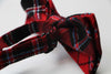 Mens Red Tarten Patterned Bow Tie With Tinsel
