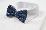 Mens Blue Floral Patterned Bow Tie