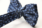 Mens Blue Floral Patterned Bow Tie