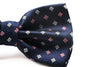 Mens Navy Square Patterned Bow Tie