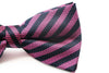 Mens Pink & Navy Stripe Patterned Bow Tie