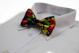 Mens Multicoloured Patterned Rainbow Bow Tie