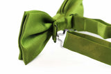Mens Light Green Solid Plain Colour Bow Tie