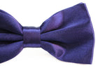 Mens Dark Purple Solid Plain Colour Bow Tie