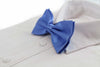 Mens Cornflower Blue Solid Plain Colour Bow Tie