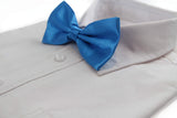 Mens Santorini Blue Solid Plain Colour Bow Tie