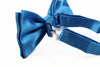 Mens Santorini Blue Solid Plain Colour Bow Tie