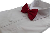 Mens Dark Red Solid Plain Colour Bow Tie