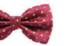 Mens Dark Red Square Patterned Bow Tie