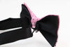 Mens Pink With Black Polka Dots Patterned Bow Tie