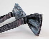 Mens Charcoal Sparkly Glitter Patterned Bow Tie