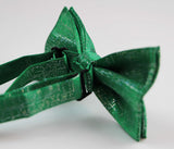 Mens Green Sparkly Glitter Patterned Bow Tie