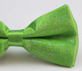 Mens Light Green Sparkly Glitter Patterned Bow Tie