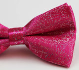 Mens Hot Pink Sparkly Glitter Patterned Bow Tie