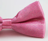 Mens Light Pink Sparkly Glitter Patterned Bow Tie