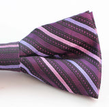 Mens Pink Striped Patterned Bow Tie