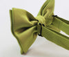 Mens Light Green Plain Coloured Checkered Bow Tie