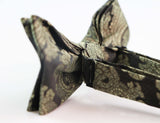 Mens Charcoal Cotton Paisley Patterned Bow Tie