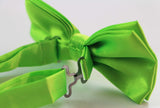 Mens Fluro Green Solid Plain Colour Bow Tie