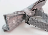 Mens Silver Patterned Bow Tie