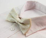 Mens Cream Ivory White Paisley Pattern Bow Tie