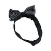 Mens Black & White Vertical Striped Knitted Bow Tie