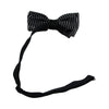 Mens Black & White Vertical Striped Knitted Bow Tie